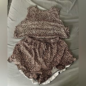 Cheetah print pajama set